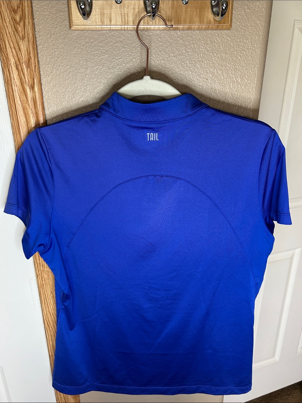 TAIL Cobalt Blue Short Sleeve Quarter-Zip Golf Top - Picture 3 of 4